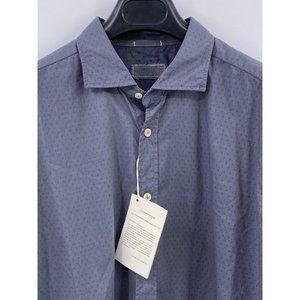 NWT - TINTORIA MATTEI PIPED BUTTON DOWN - MSRP $195 (F4) size 44-17.5